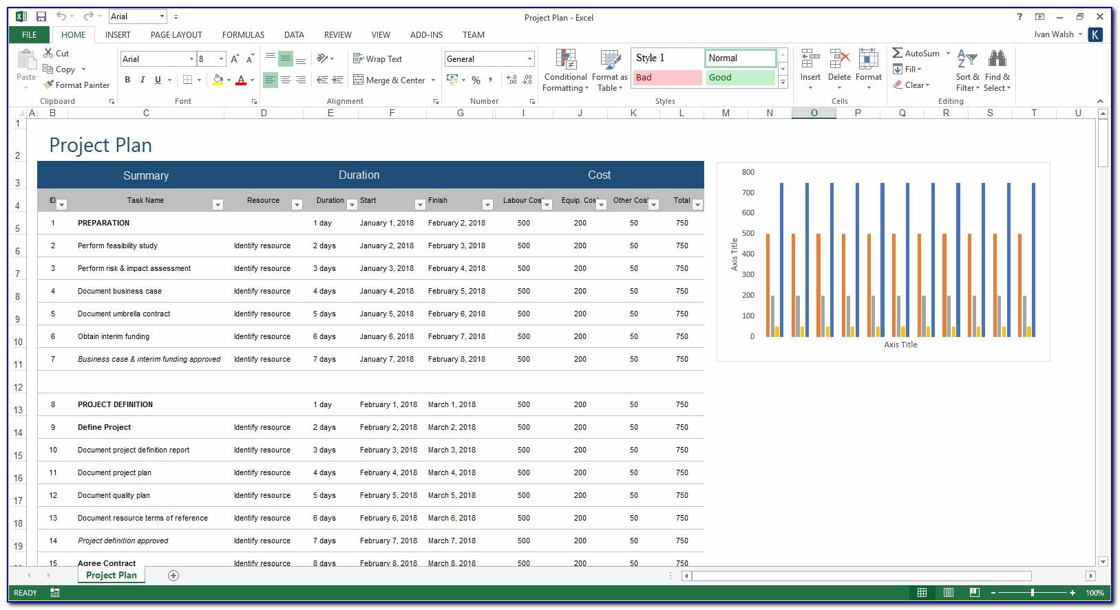 Microsoft Project Excel Import Template
