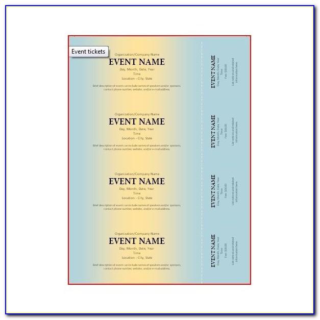Microsoft Publisher Event Ticket Template