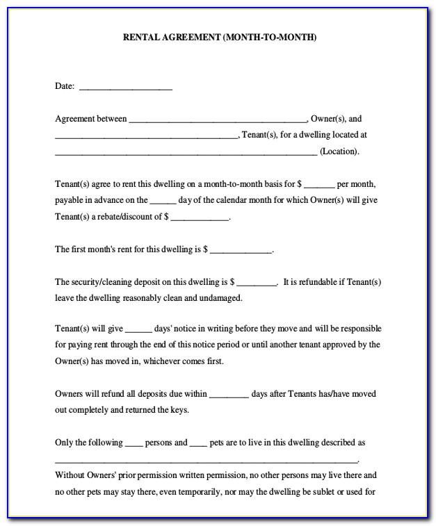 Month Rental Agreement Template
