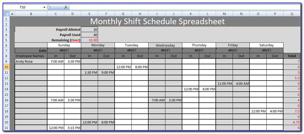 Monthly Work Plan Template Doc