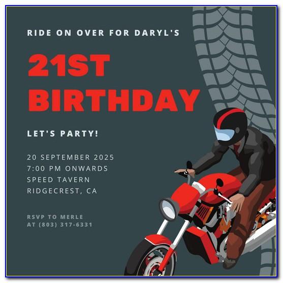 Motorbike Birthday Invitation Template