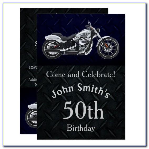 Motorcycle Birthday Invitation Templates