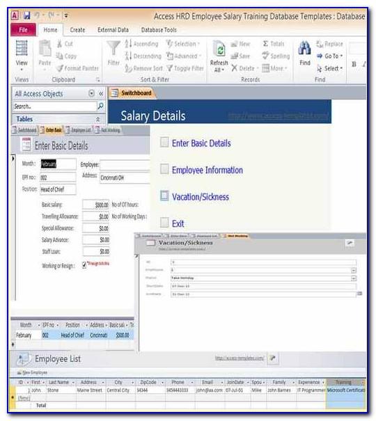 Ms Access Employee Training Database Template