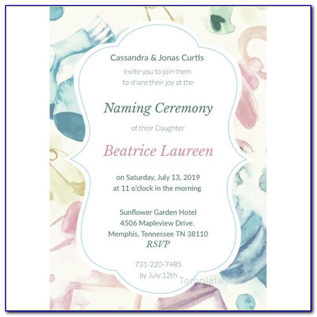 Naming Ceremony Invitation Video Templates Free Download