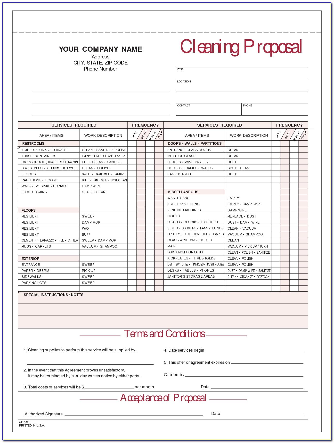 Office Cleaning Proposal Template Free