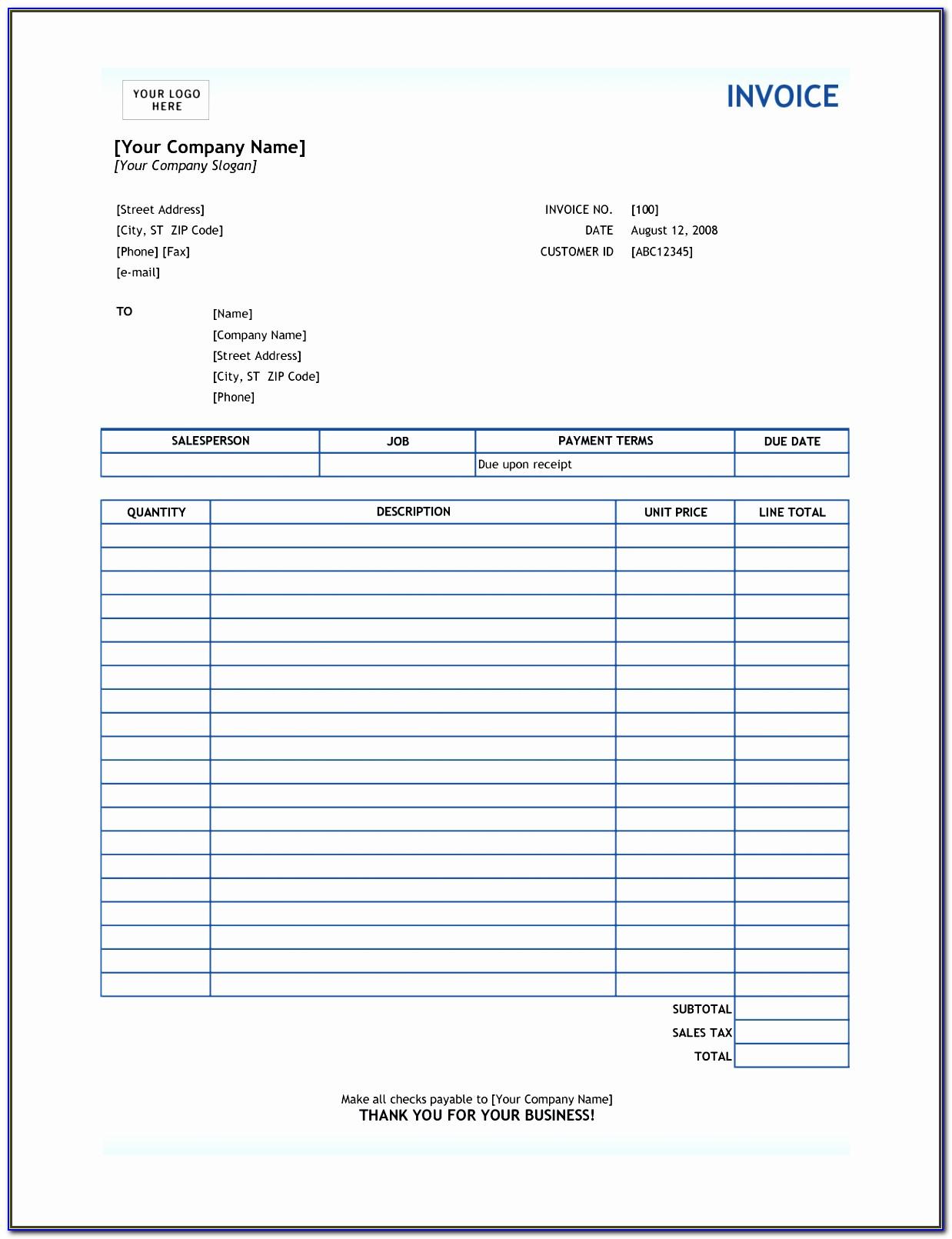 Painting Decorating Invoice Template