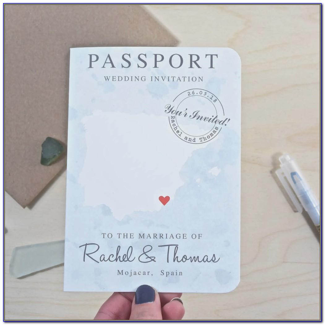 Passport Wedding Invitation Template Uk