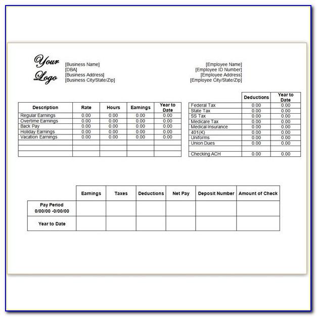 Pay Stub Templates Free Download