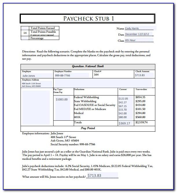 Pay Stub Templates That Can Be Edited