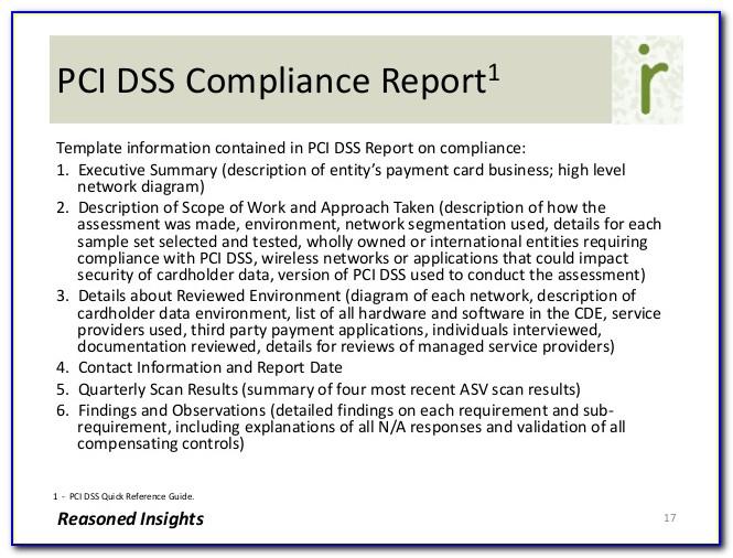 Pci Dss Roc Reporting Template