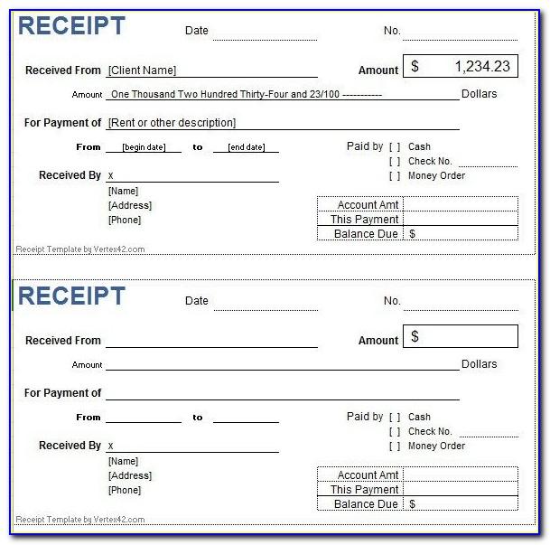 Personal Loan Payment Receipt Template