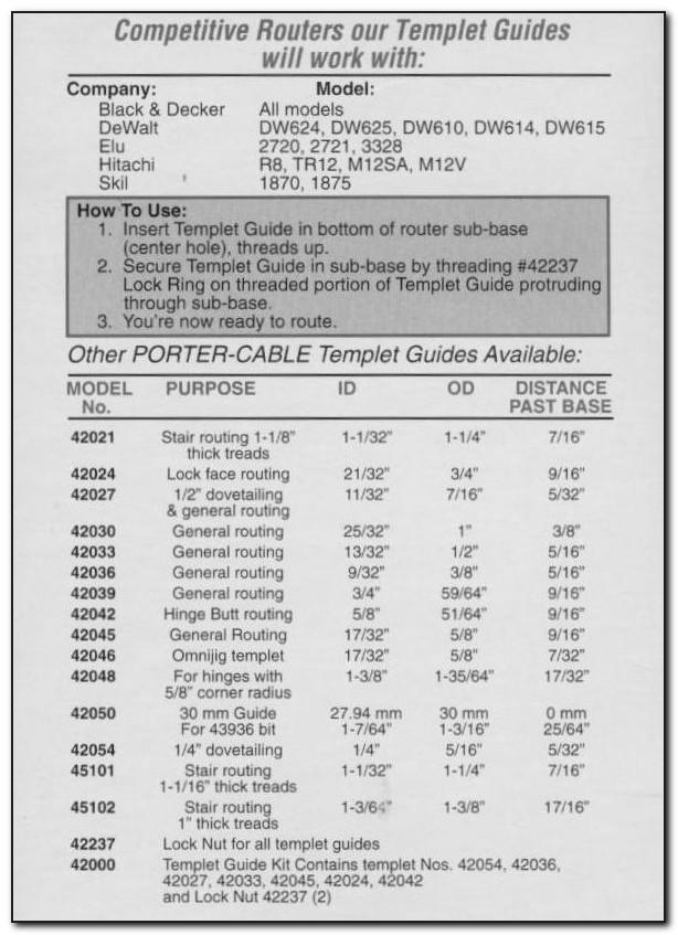 Porter Cable 9 Piece Router Template Guide Set
