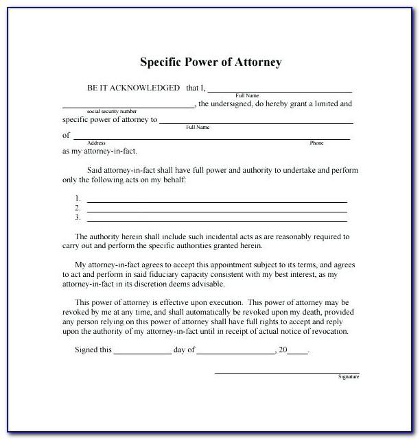 Power Of Attorney Form South Africa