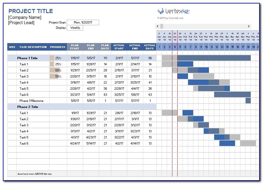 Project Management Calendar Template Excel