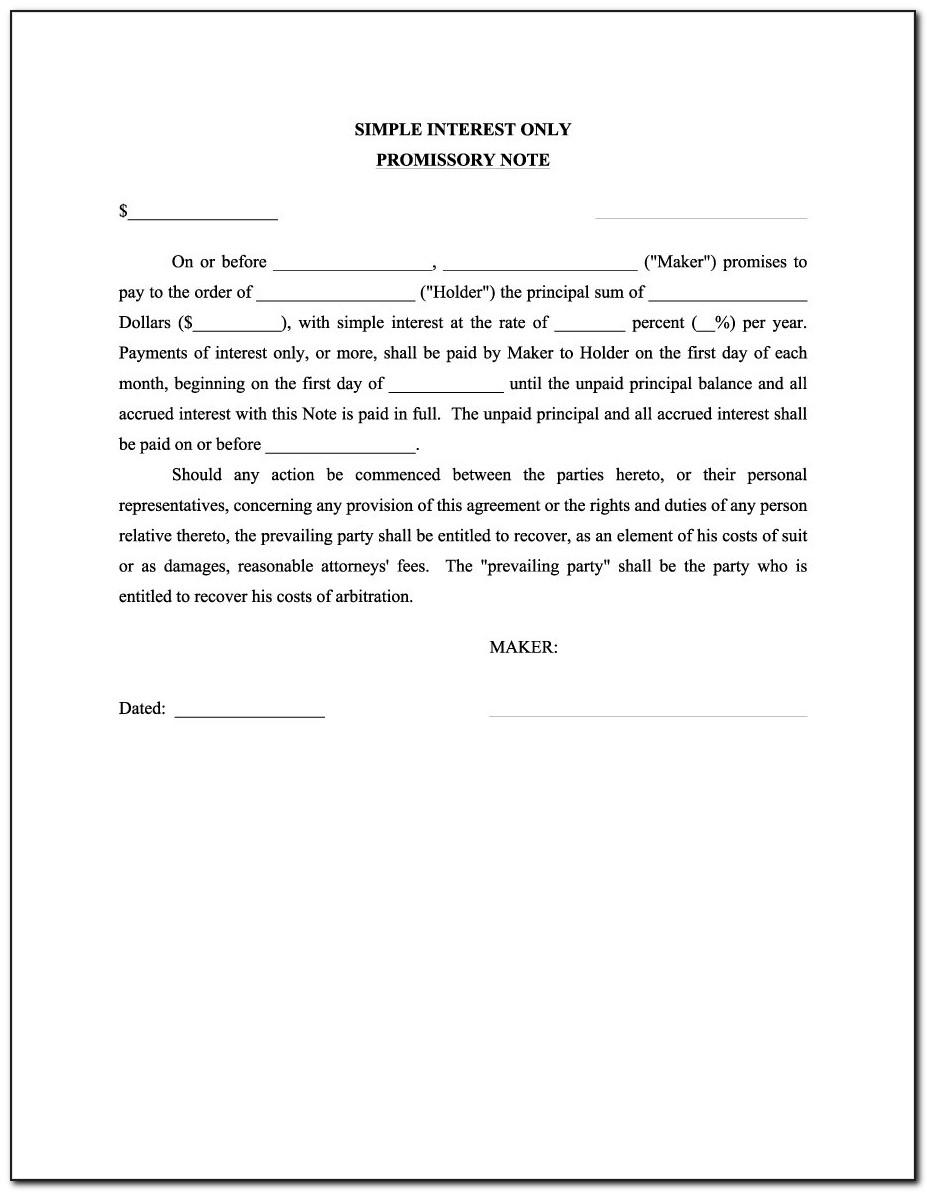Promissory Notes Templates Free