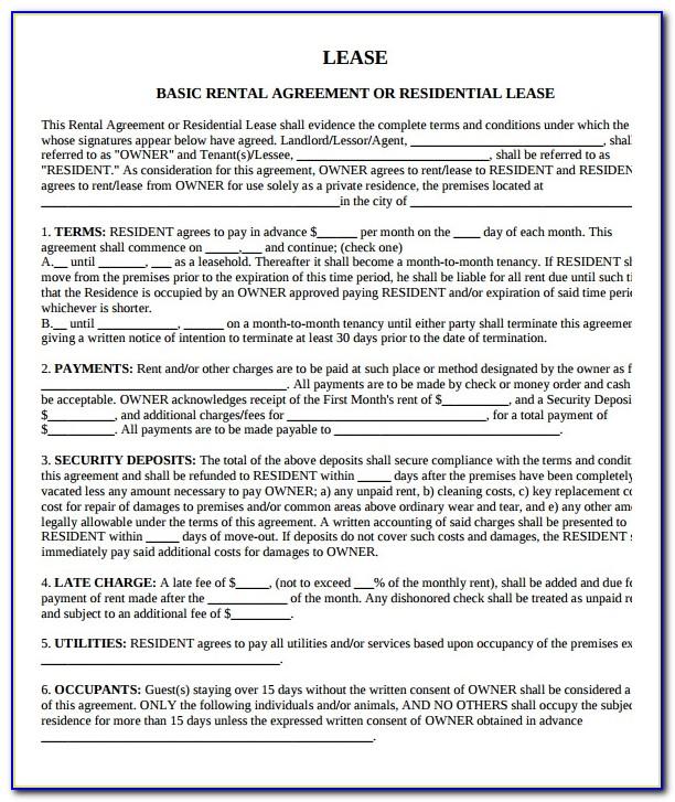Property Lease Agreement Template Pdf