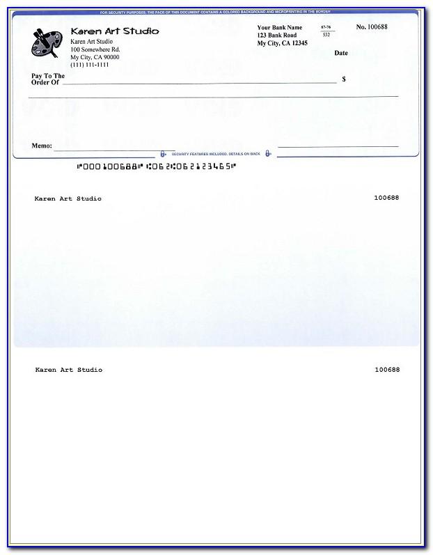Quicken Check Printing Template