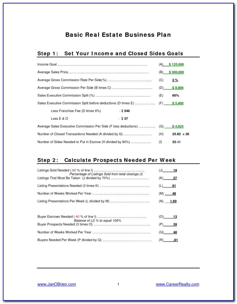 Real Estate Agent Business Plan Template Pdf