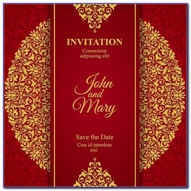 Red And Gold 50th Birthday Invitation Templates