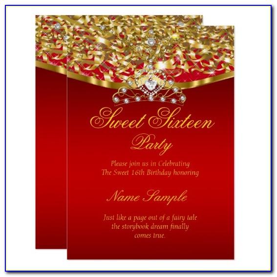 Red Black And Gold Invitation Template