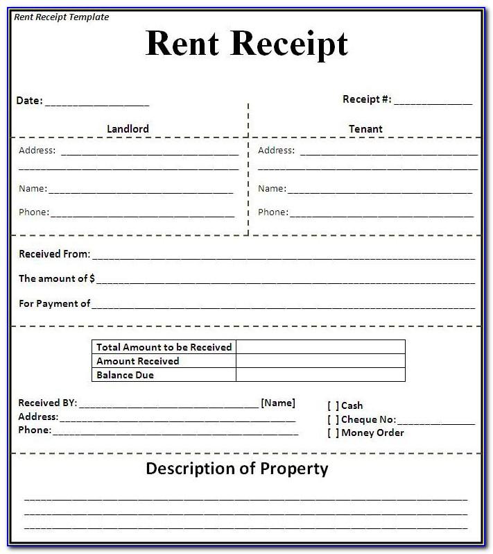 Rent Receipts Template India