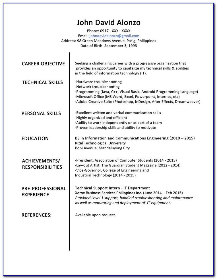 Resume Templates For Apple Pages Free
