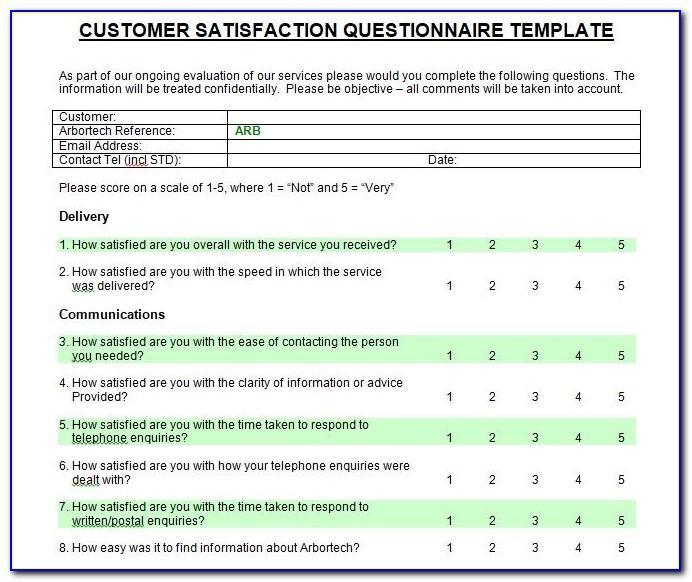 Sample Customer Satisfaction Survey Form