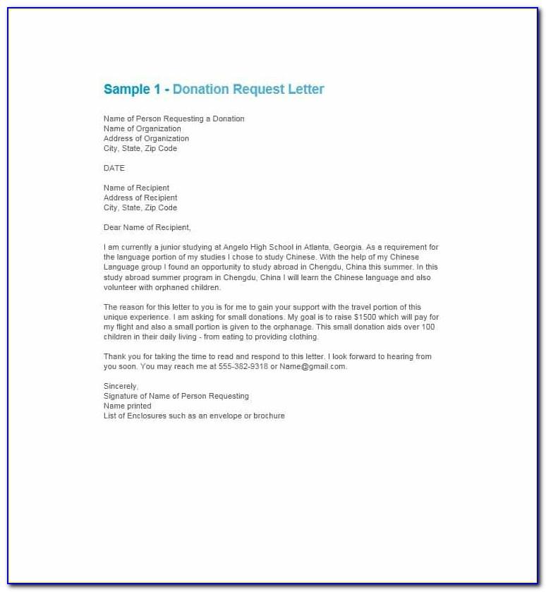 Sample Donation Request Letter To A Company