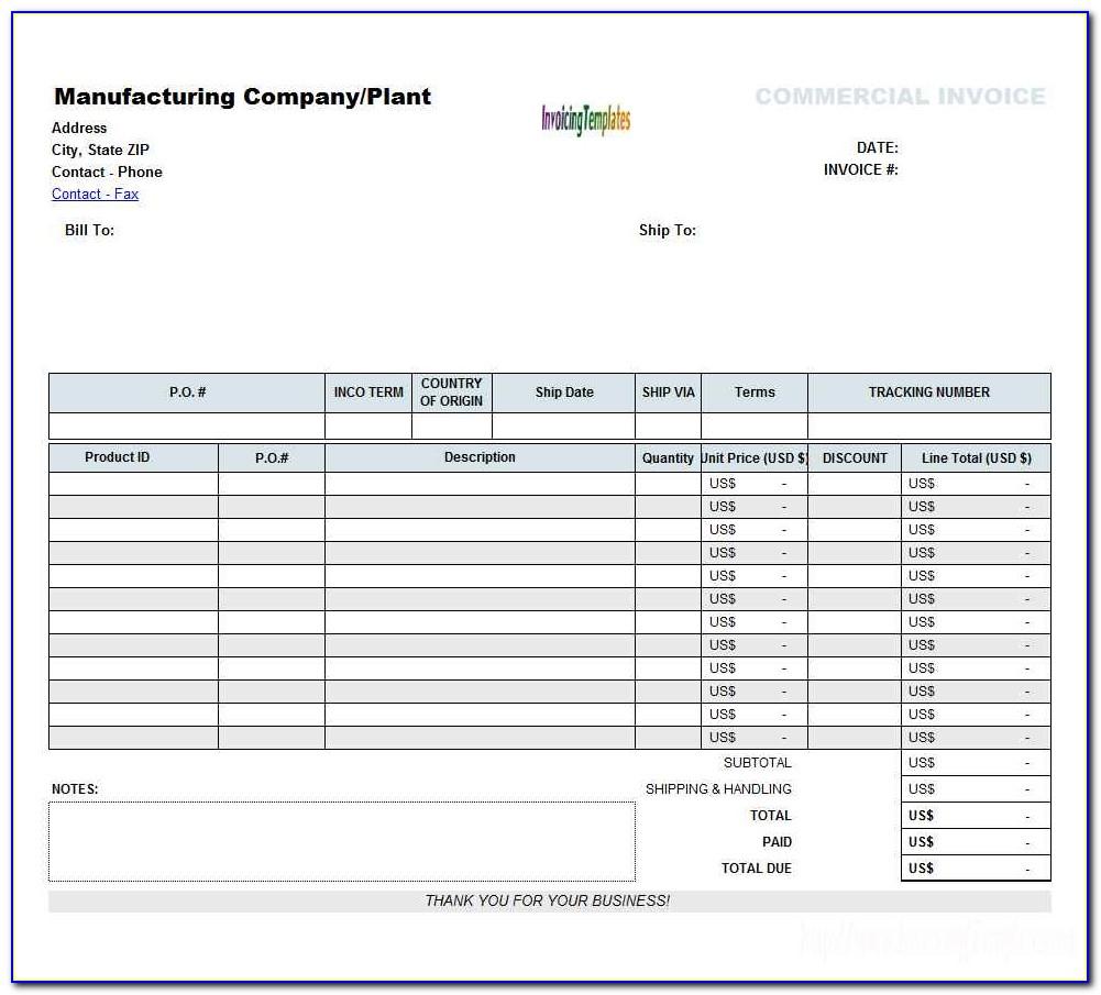 Sample Invoice Template For It Contractor