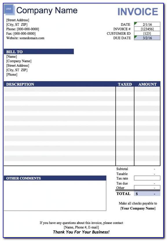 Sample Invoice Template For Personal