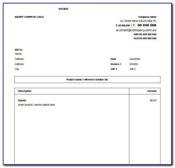Sample Template For Tax Invoice