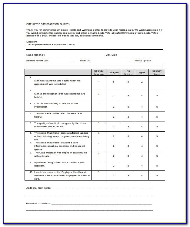 Satisfaction Survey Template Excel