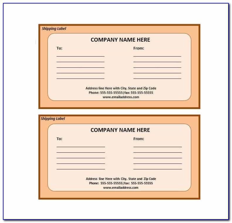 Shipping Address Label Template