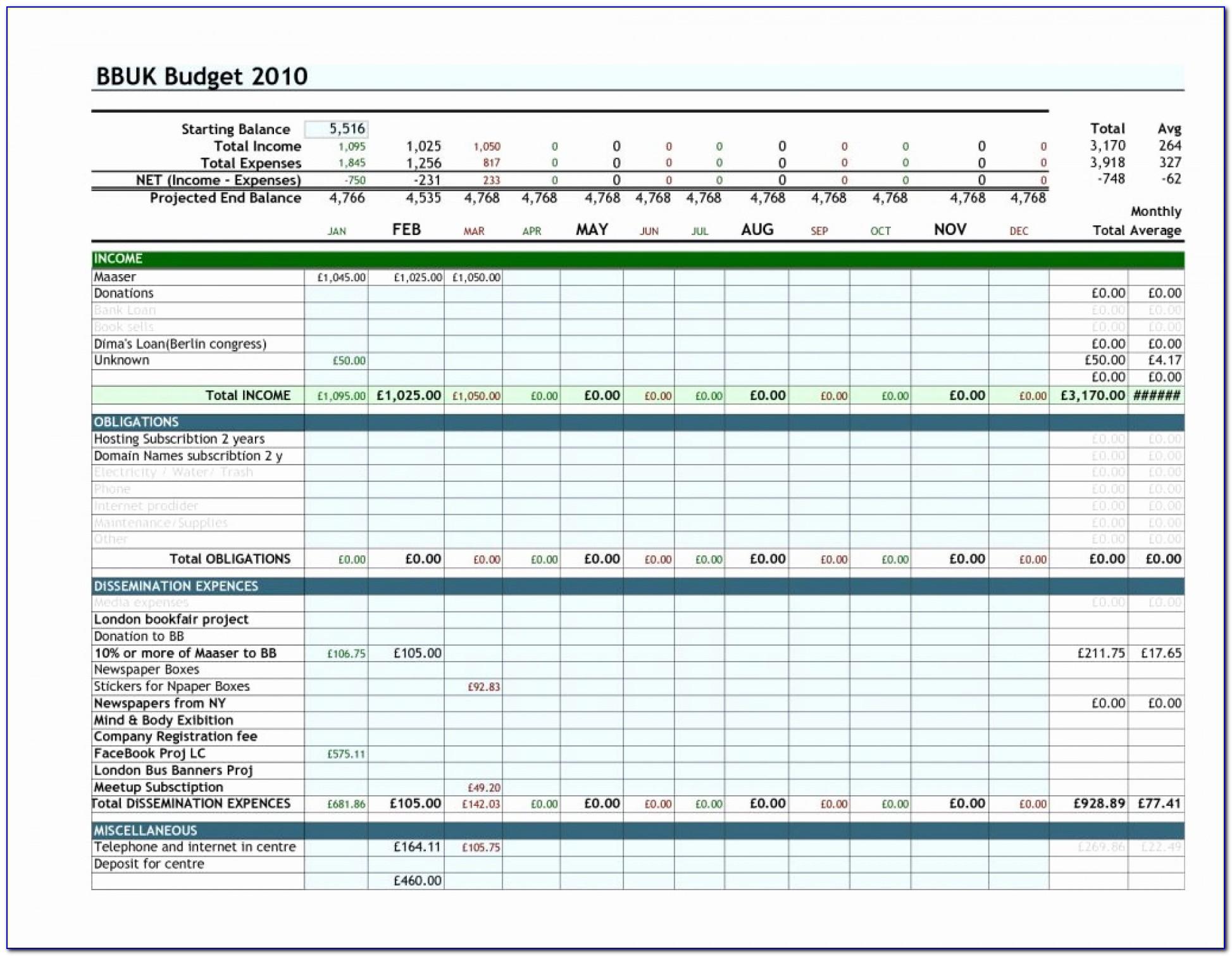 Simple Personal Financial Plan Template Excel