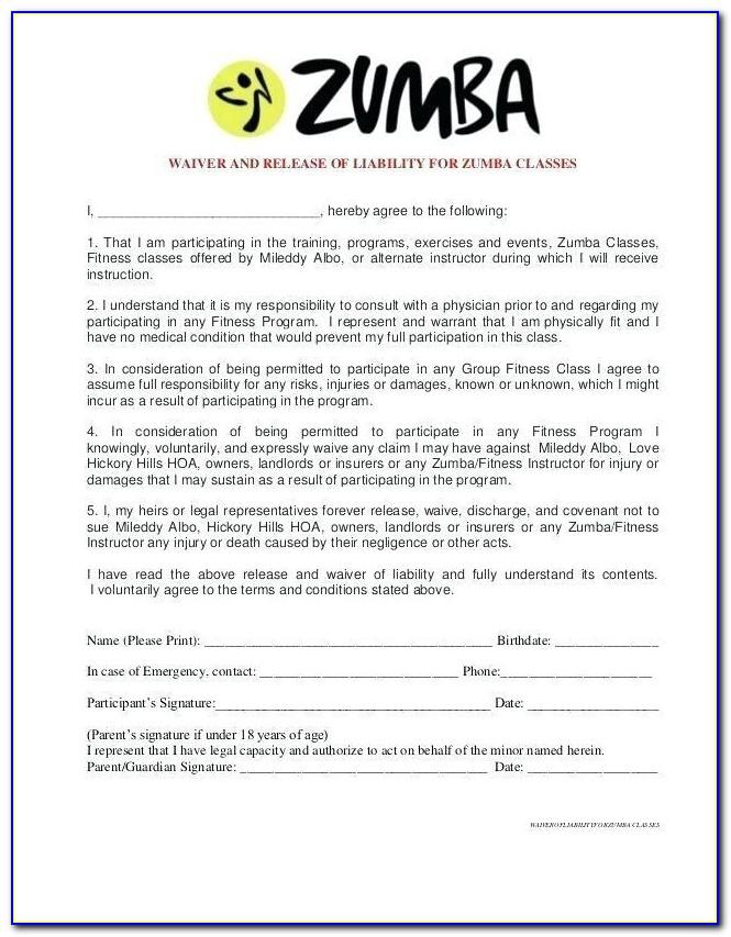 Sports Insurance Waiver Template