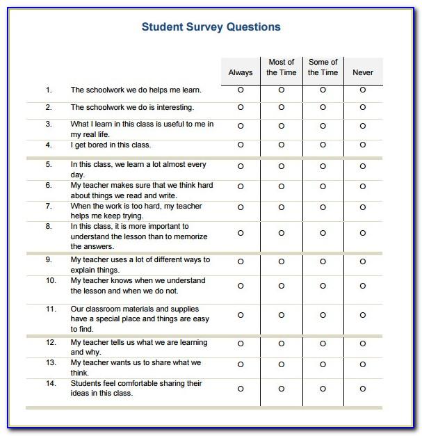 Student Satisfaction Survey Questionnaire Pdf