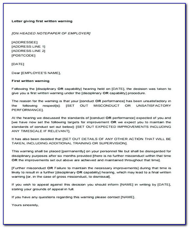 Template Disciplinary Appeal Letter
