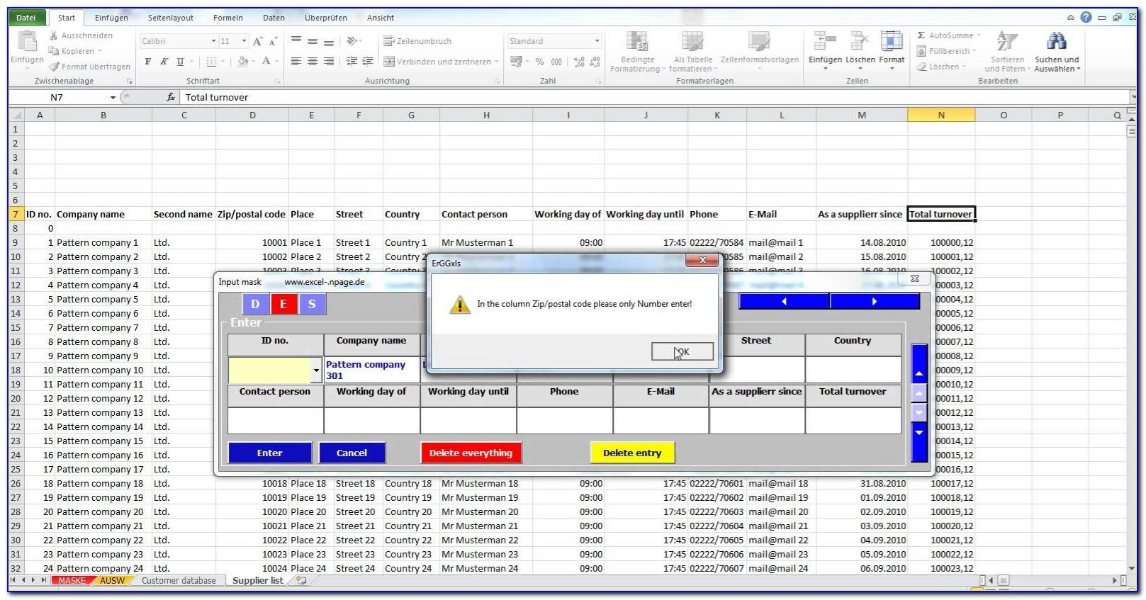 Vendor Database Template Excel
