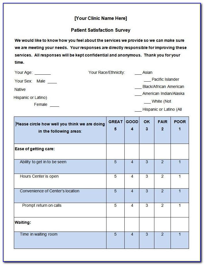 Word Template For Customer Satisfaction Survey