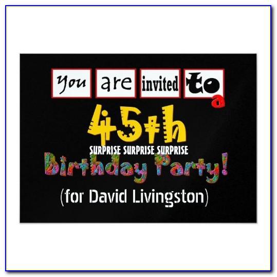 45th Birthday Party Invitation Templates