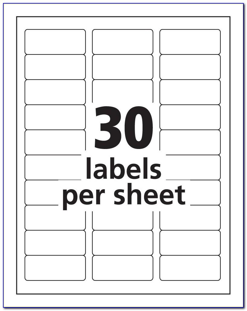 Avery 2.5 X 4 Label Template