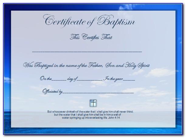 Baptism Certificate Printable