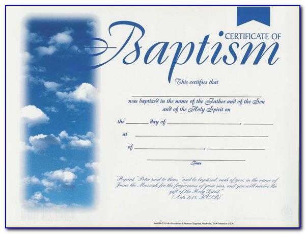 Blank Baptism Certificate Templates