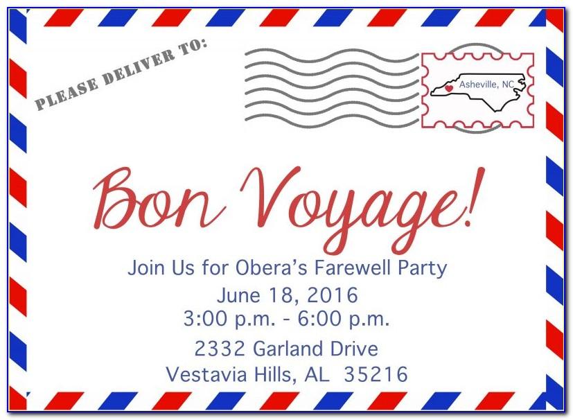 Bon Voyage Party Invitation Wording