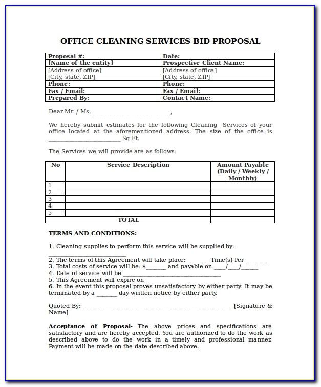 Business Proposal Template For Cleaning Services
