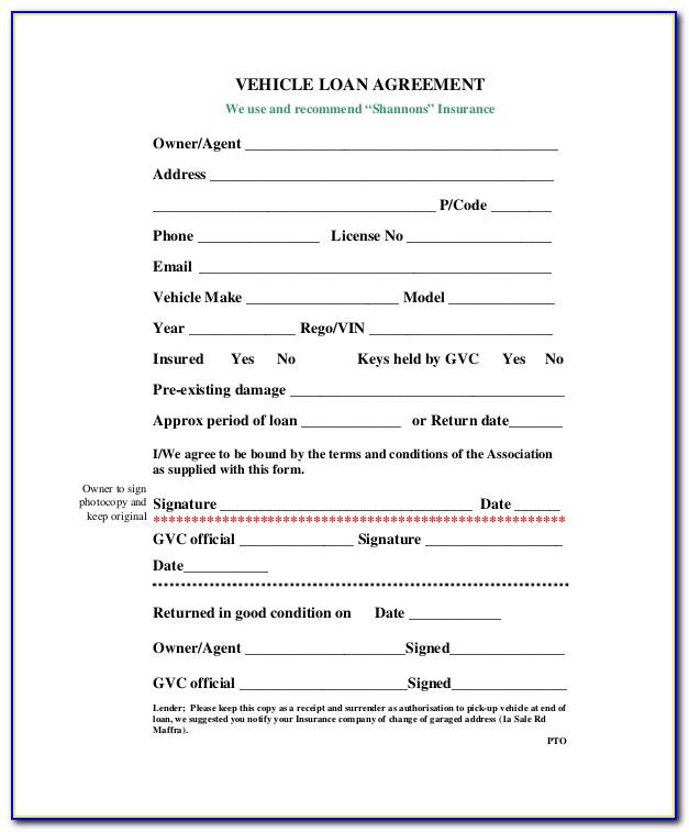 Car Loan Document Template