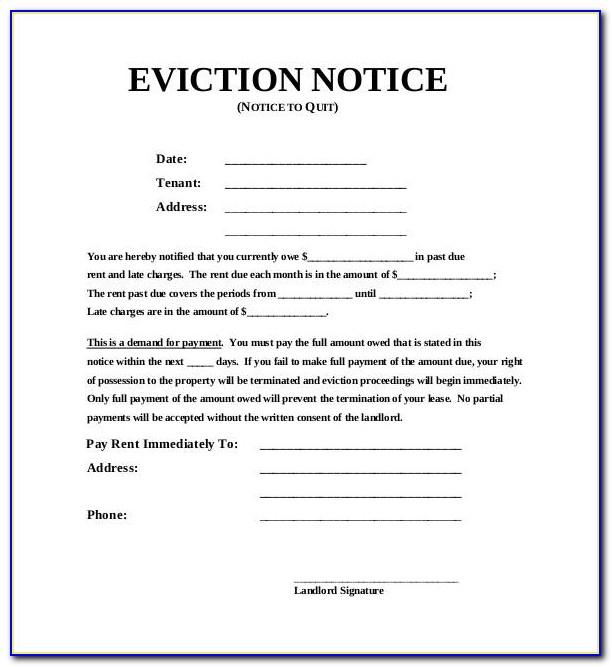 Eviction Notice Template South Africa Pdf