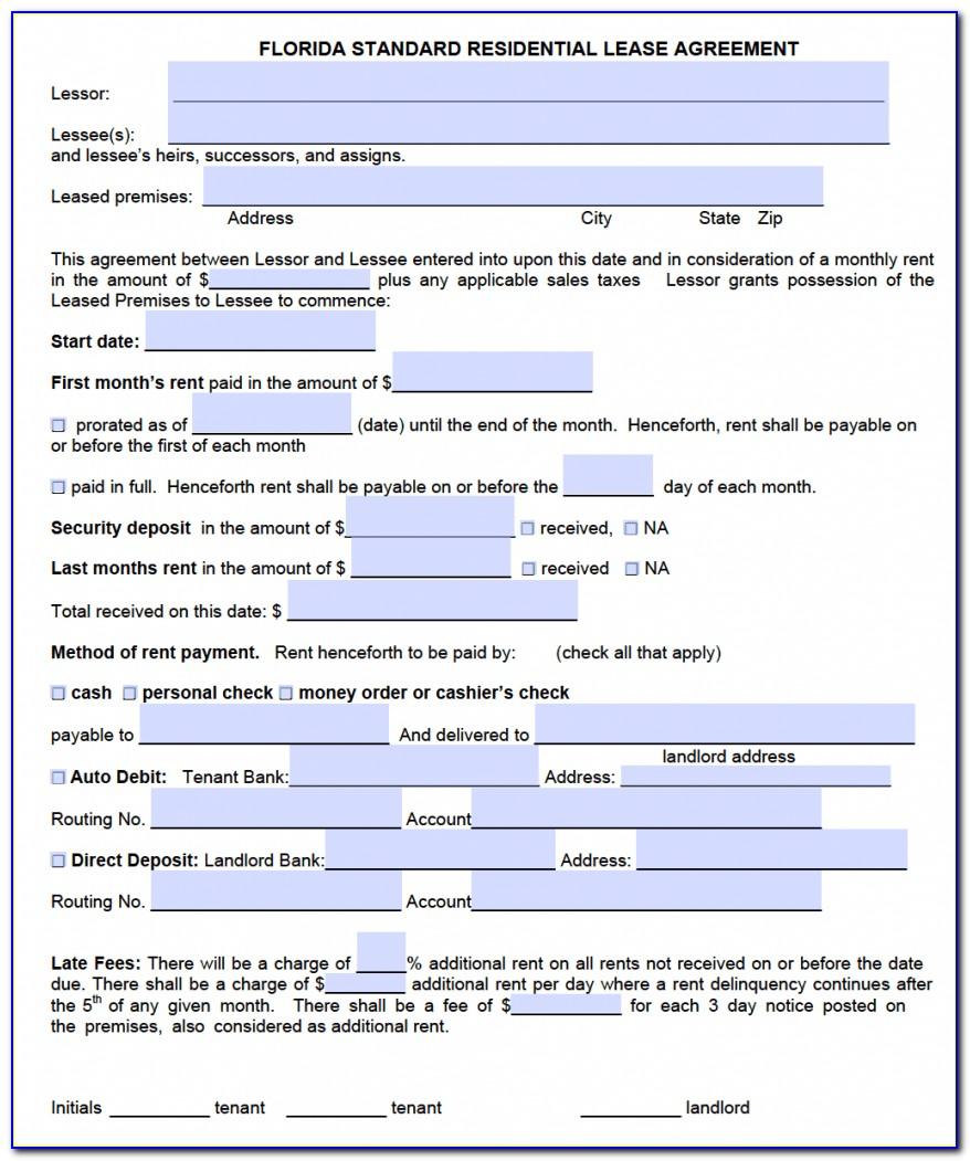Florida Residential Lease Agreement Form Pdf