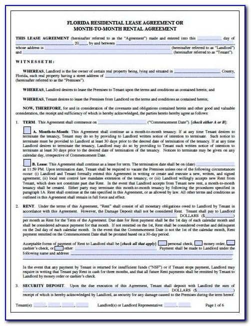 Florida Residential Lease Agreement Word Template