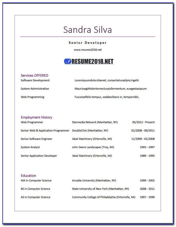 Free Combo Resume Template